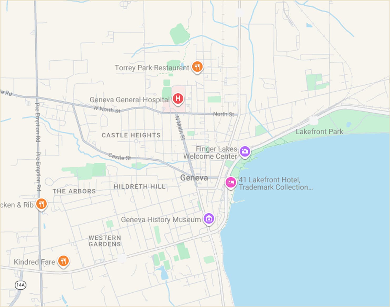Map showing VEDA in Geneva