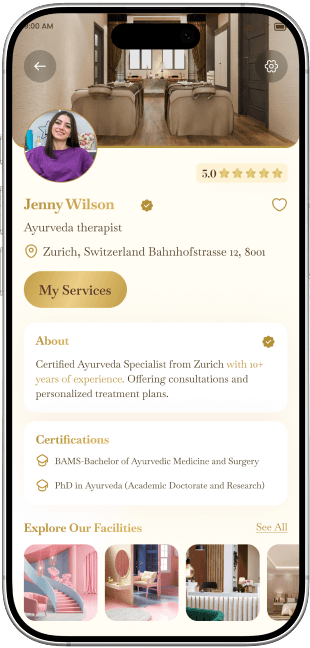 VEDA mobile application discovery screen
